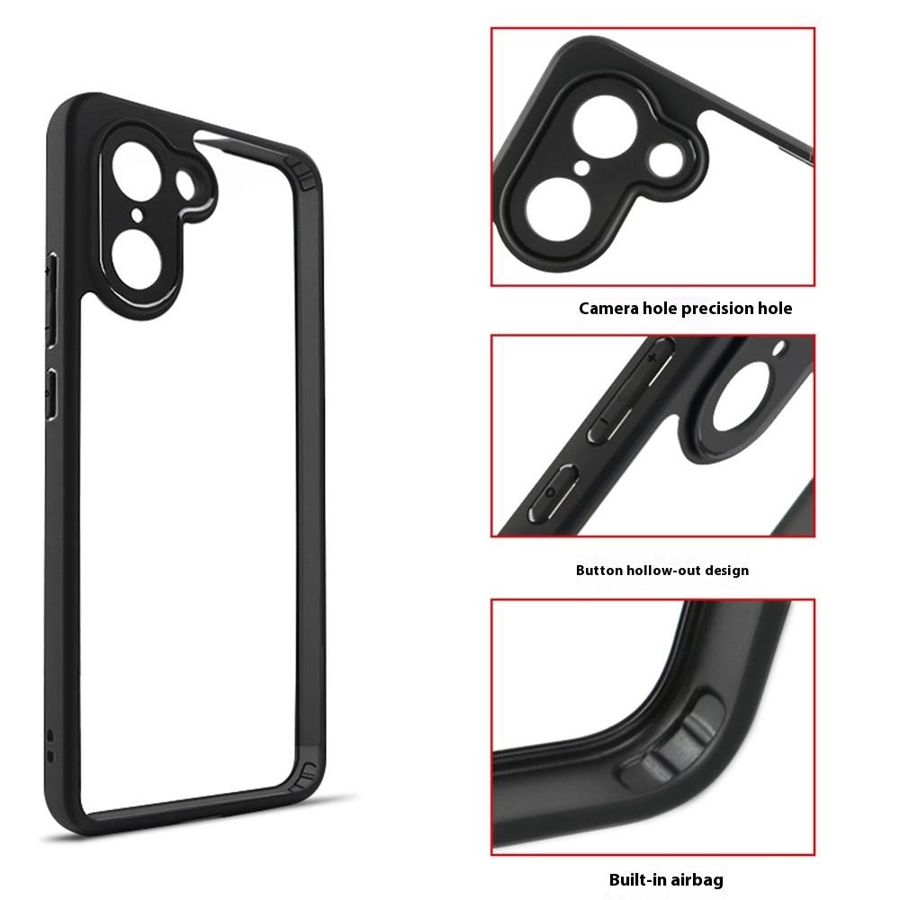 OnePlus Nord CE5 5G / Ace 5 Racing 5G-skal, stötsäkert PC + TPU-baksida, genomskinligt mobilskal