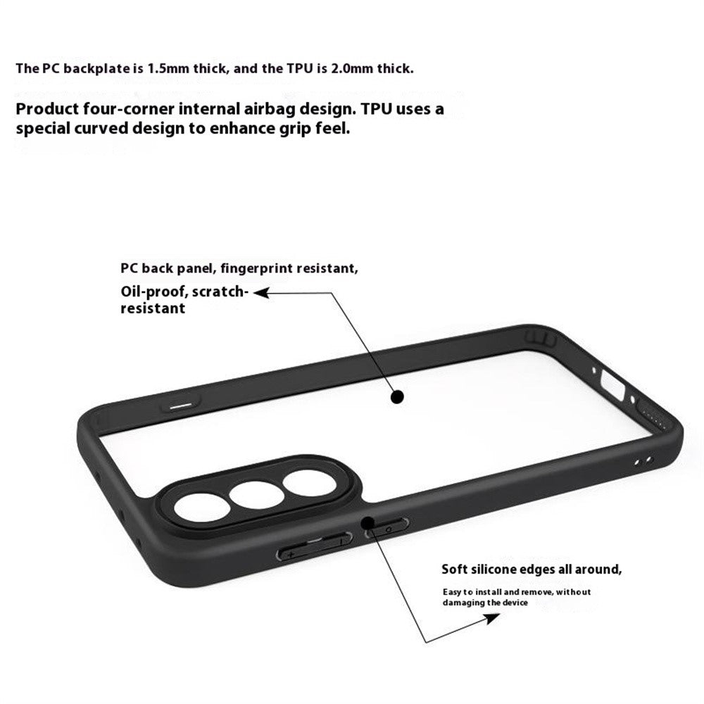 OnePlus Nord 5 5G / Ace 5 Ultra 5G-skal, stötsäkert PC + TPU-baksida, genomskinligt mobilskal