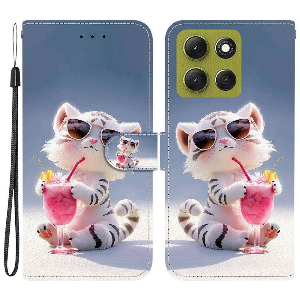 For Motorola Moto G86 5G Case Pattern Printing Leather Flip Wallet Phone Cover with Lanyard