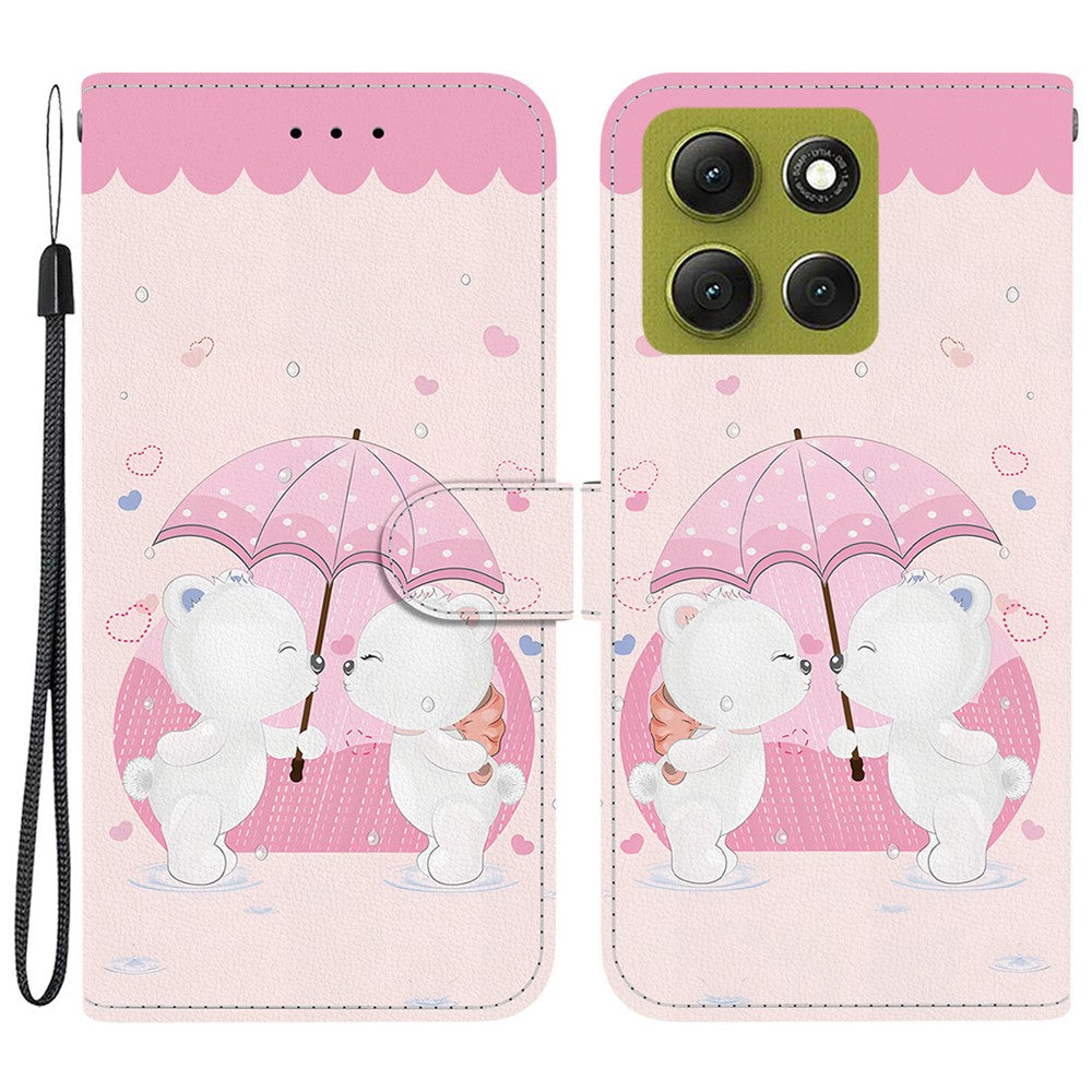 For Motorola Moto G86 5G Case Pattern Printing Leather Flip Wallet Phone Cover with Lanyard