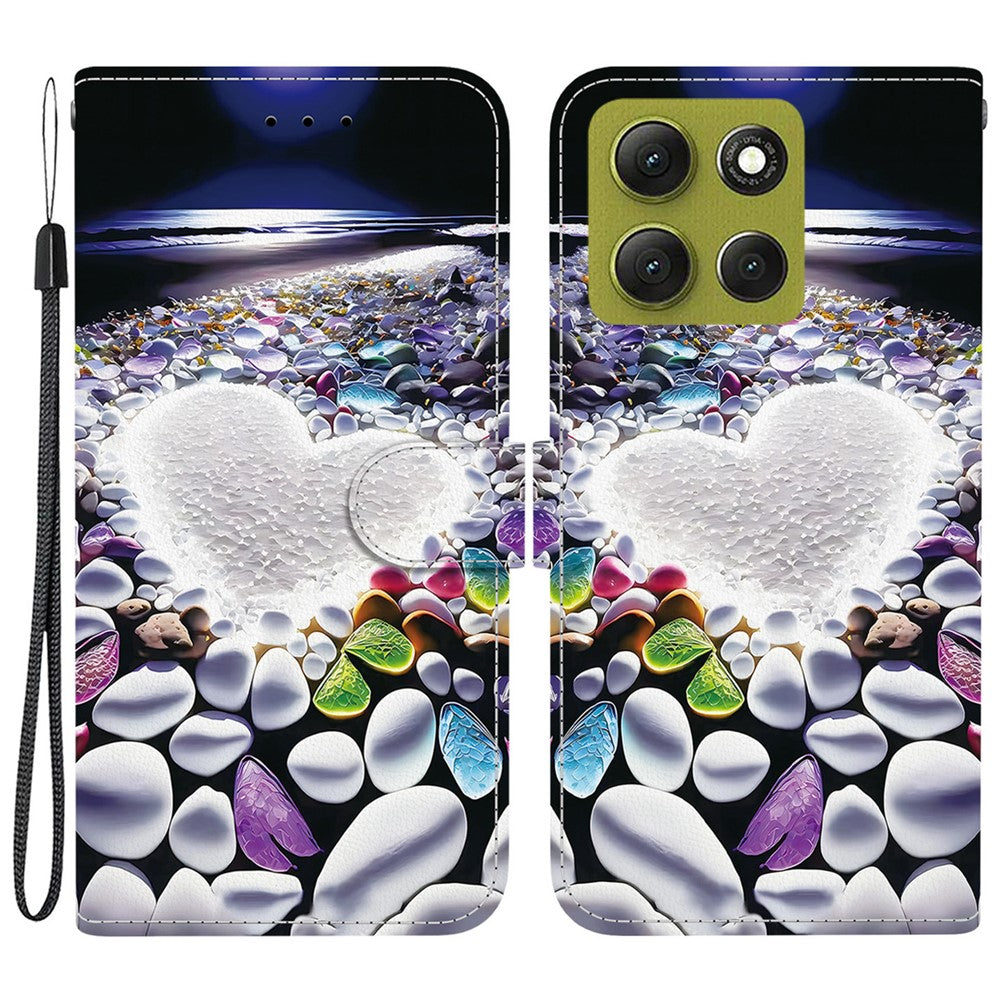 For Motorola Moto G86 5G Case Pattern Printing Leather Flip Wallet Phone Cover with Lanyard