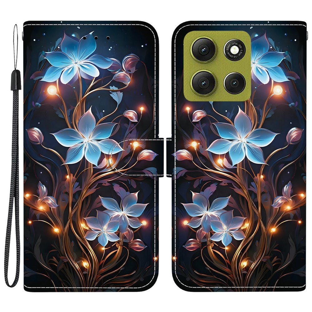 For Motorola Moto G86 5G Case Pattern Printing Leather Flip Wallet Phone Cover with Lanyard