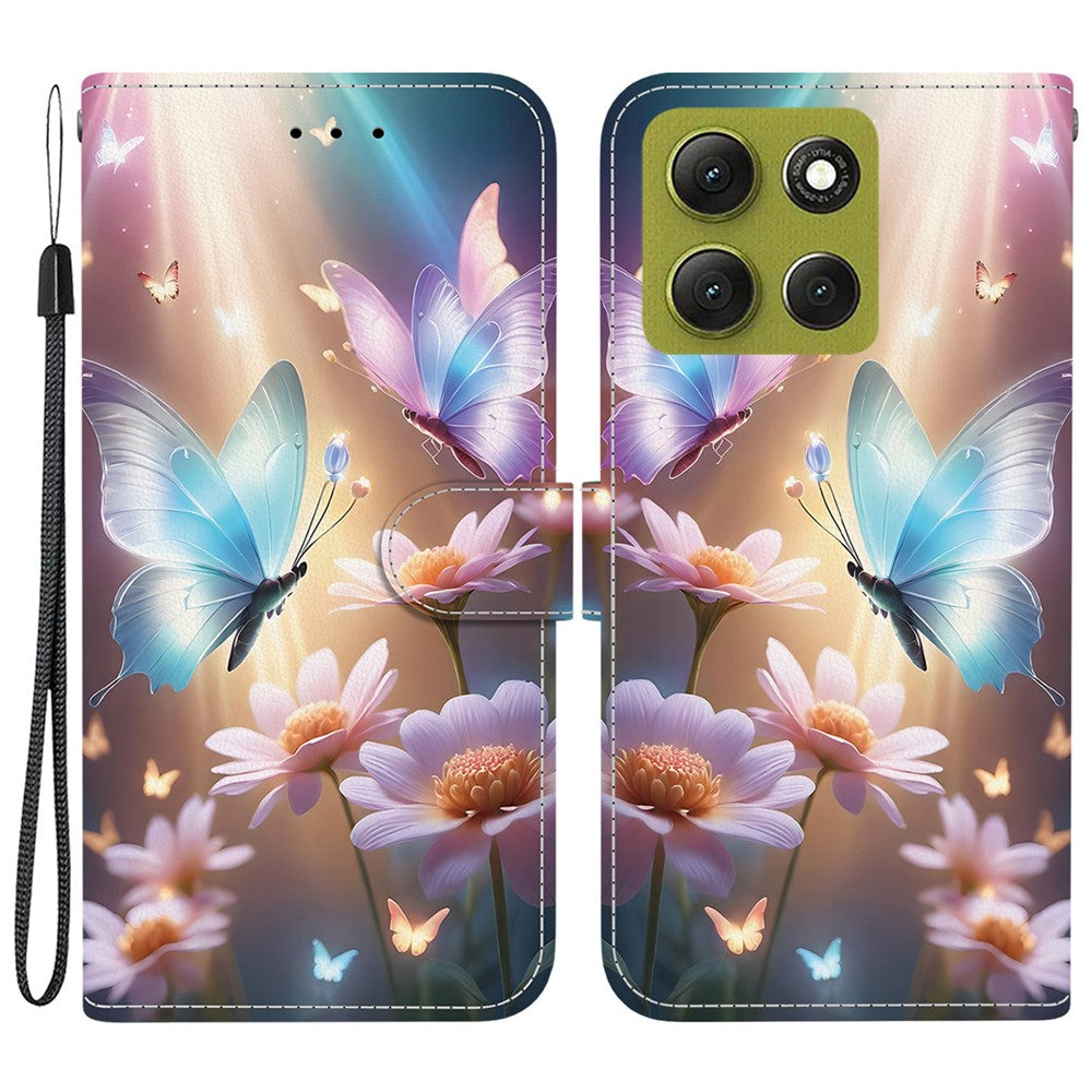 For Motorola Moto G86 5G Case Pattern Printing Leather Flip Wallet Phone Cover with Lanyard