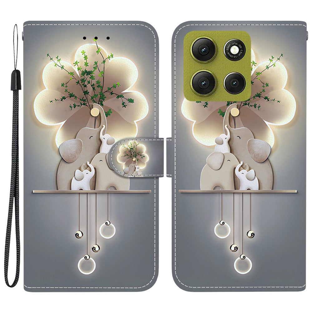For Motorola Moto G86 5G Case Pattern Printing Leather Flip Wallet Phone Cover with Lanyard