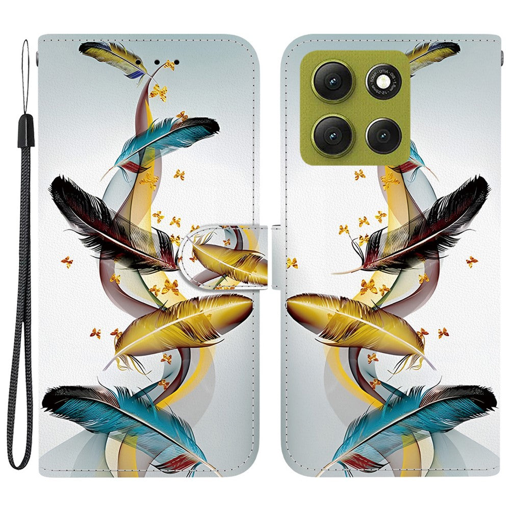 For Motorola Moto G86 5G Case Pattern Printing Leather Flip Wallet Phone Cover with Lanyard