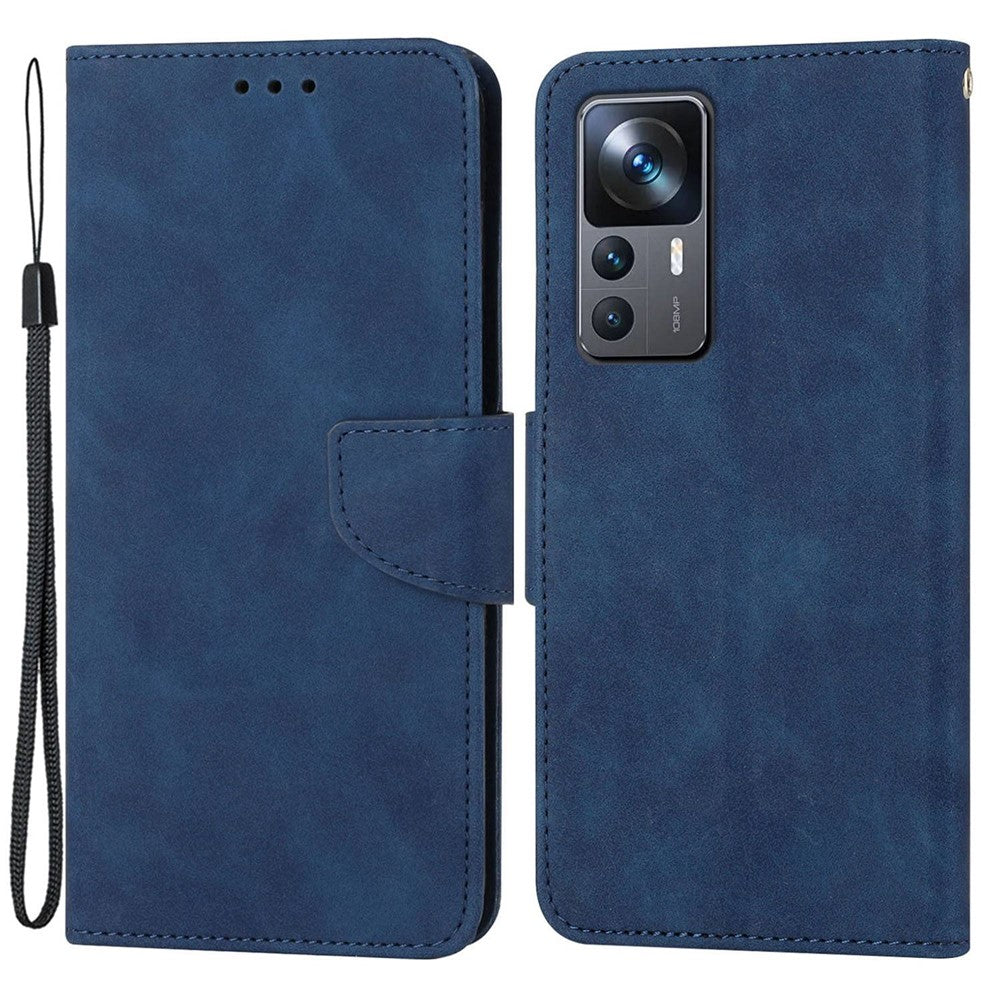 For Xiaomi 12T 5G / 12T Pro 5G / Redmi K50 Ultra 5G Solid Color PU Leather Phone Shell, Wallet Stand Design Anti-Drop Magnetic Clasp Phone Case
