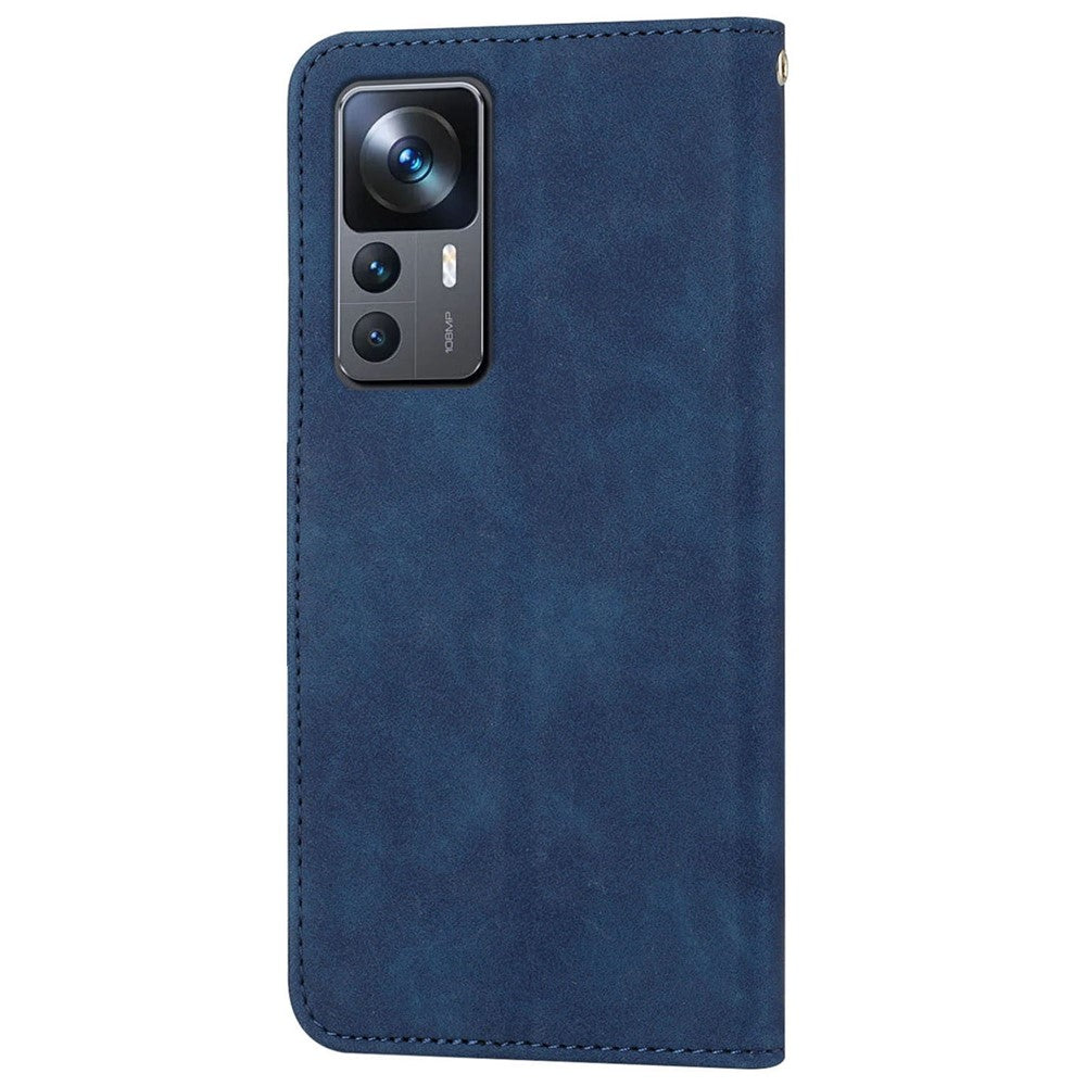 For Xiaomi 12T 5G / 12T Pro 5G / Redmi K50 Ultra 5G Solid Color PU Leather Phone Shell, Wallet Stand Design Anti-Drop Magnetic Clasp Phone Case