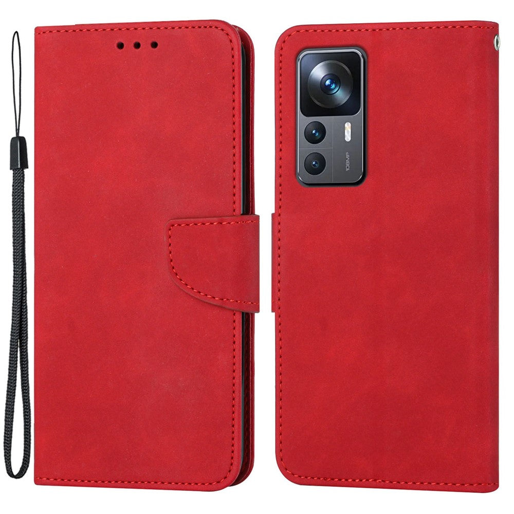 For Xiaomi 12T 5G / 12T Pro 5G / Redmi K50 Ultra 5G Solid Color PU Leather Phone Shell, Wallet Stand Design Anti-Drop Magnetic Clasp Phone Case