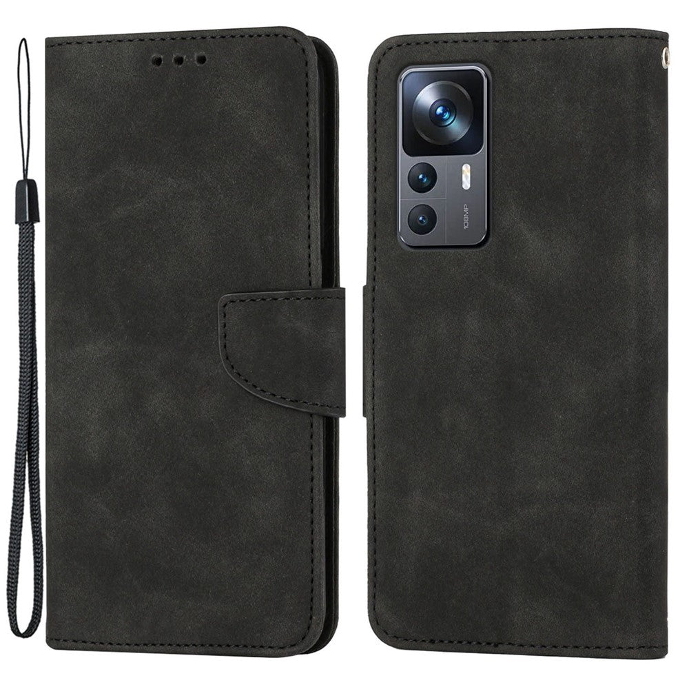For Xiaomi 12T 5G / 12T Pro 5G / Redmi K50 Ultra 5G Solid Color PU Leather Phone Shell, Wallet Stand Design Anti-Drop Magnetic Clasp Phone Case