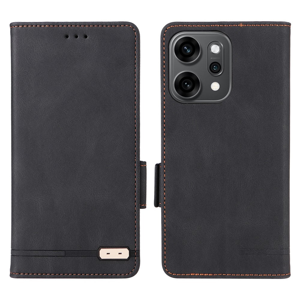 For Oppo Reno14 Pro 5G (Global) Case Leather Wallet Flip Phone Cover with Hardware Decor