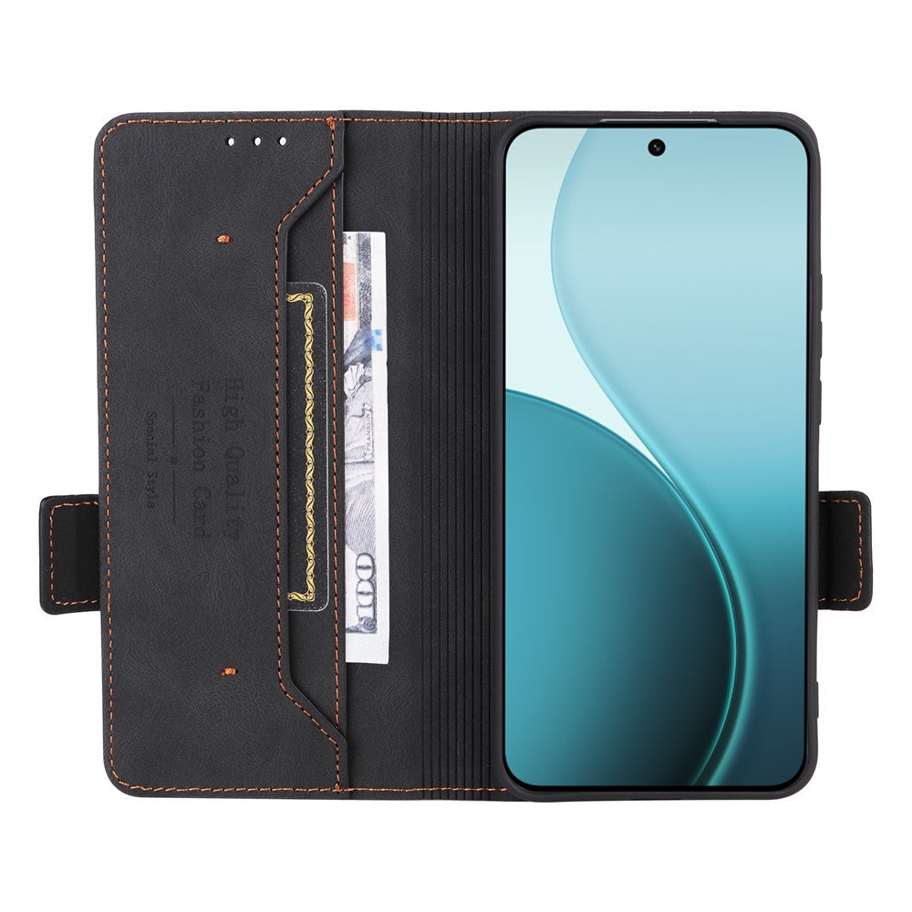 For Oppo Reno14 Pro 5G (Global) Case Leather Wallet Flip Phone Cover with Hardware Decor