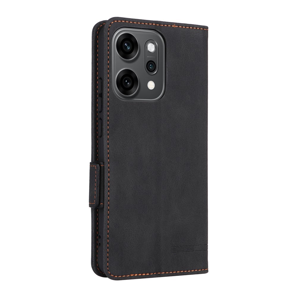 For Oppo Reno14 Pro 5G (Global) Case Leather Wallet Flip Phone Cover with Hardware Decor
