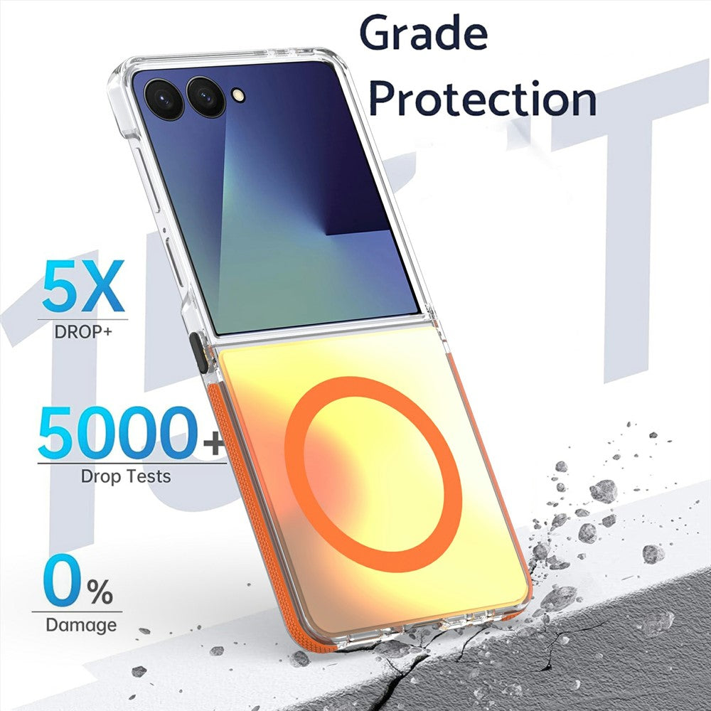 For Samsung Galaxy Z Flip8 / Z Flip7 5G Magnetic Case Cute Fluorescent Design TPU Acrylic Phone Back Cover