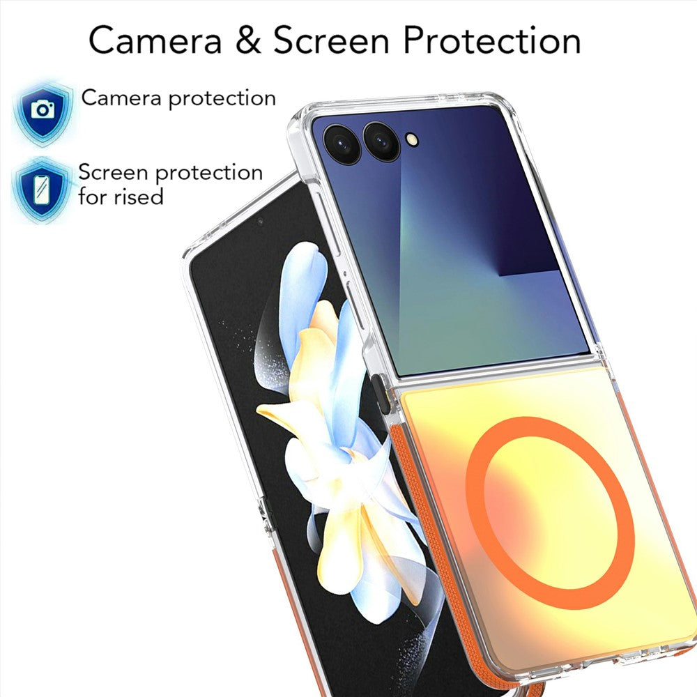 For Samsung Galaxy Z Flip8 / Z Flip7 5G Magnetic Case Cute Fluorescent Design TPU Acrylic Phone Back Cover