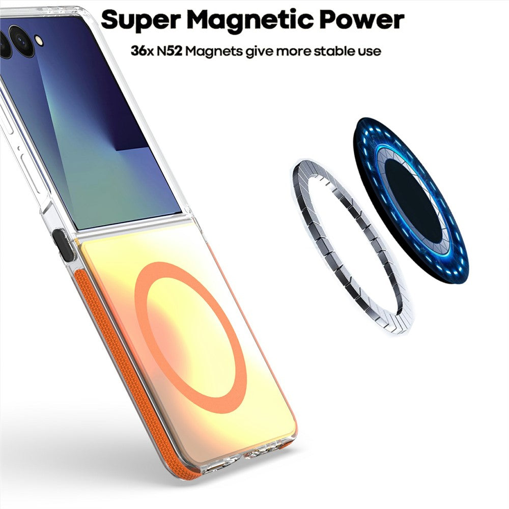 For Samsung Galaxy Z Flip8 / Z Flip7 5G Magnetic Case Cute Fluorescent Design TPU Acrylic Phone Back Cover