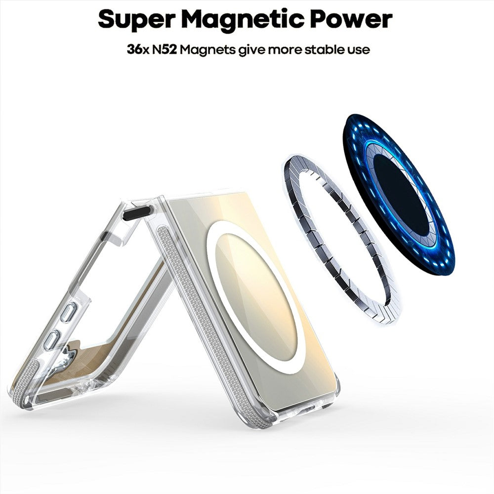 Til Samsung Galaxy Z Flip6 5G Magnetisk Etui Sødt Fluorescerende Design TPU Akryl Telefon Bagcover