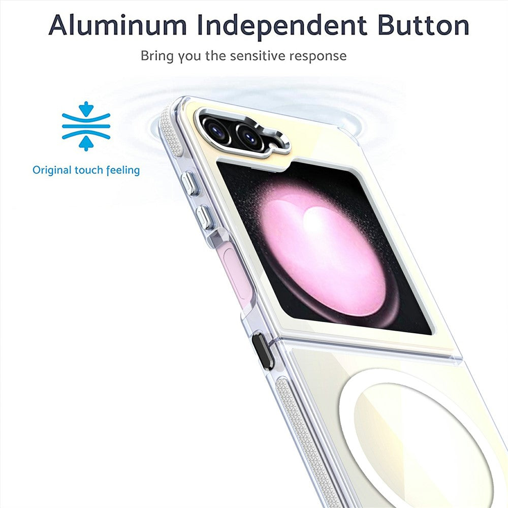Til Samsung Galaxy Z Flip6 5G Magnetisk Etui Sødt Fluorescerende Design TPU Akryl Telefon Bagcover