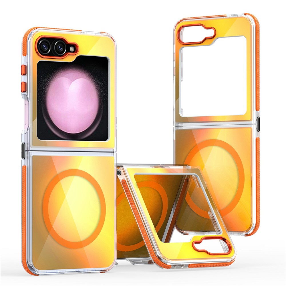 Til Samsung Galaxy Z Flip6 5G Magnetisk Etui Sødt Fluorescerende Design TPU Akryl Telefon Bagcover