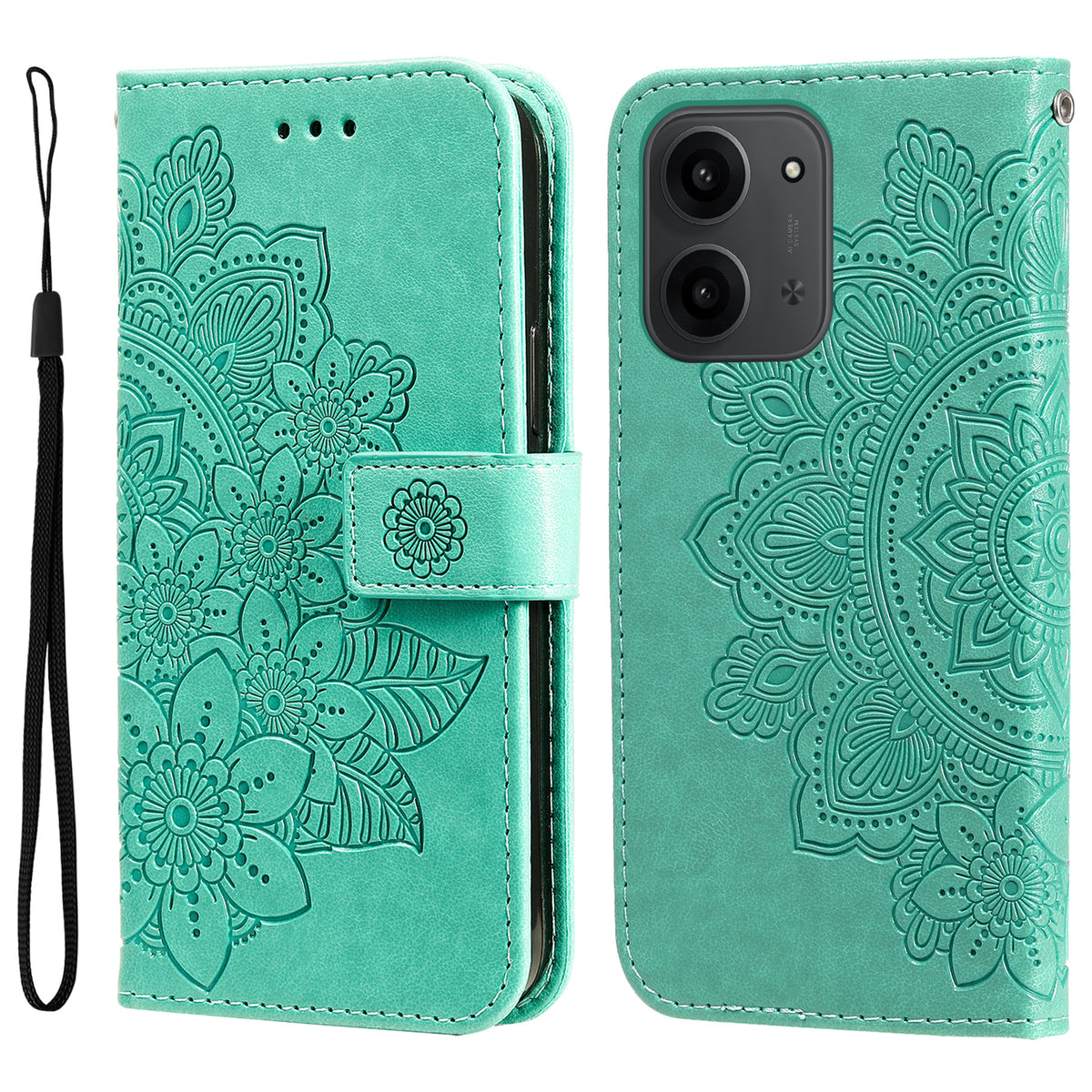 For Xiaomi Redmi 15C 5G (EU) (173mm) / 15C 4G (EU) (173mm) Case Floral Pattern PU Leather Wallet Stand Phone Cover