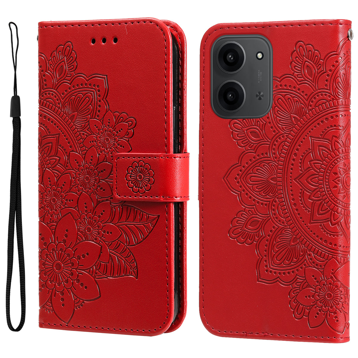 For Xiaomi Redmi 15C 5G (EU) (173mm) / 15C 4G (EU) (173mm) Case Floral Pattern PU Leather Wallet Stand Phone Cover