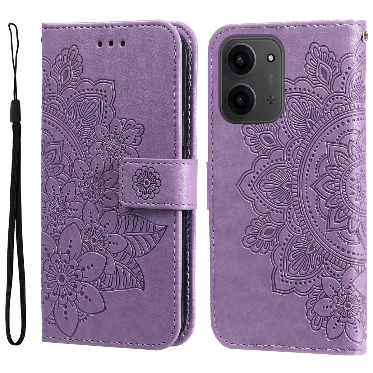 For Xiaomi Redmi 15C 5G (EU) (173mm) / 15C 4G (EU) (173mm) Case Floral Pattern PU Leather Wallet Stand Phone Cover