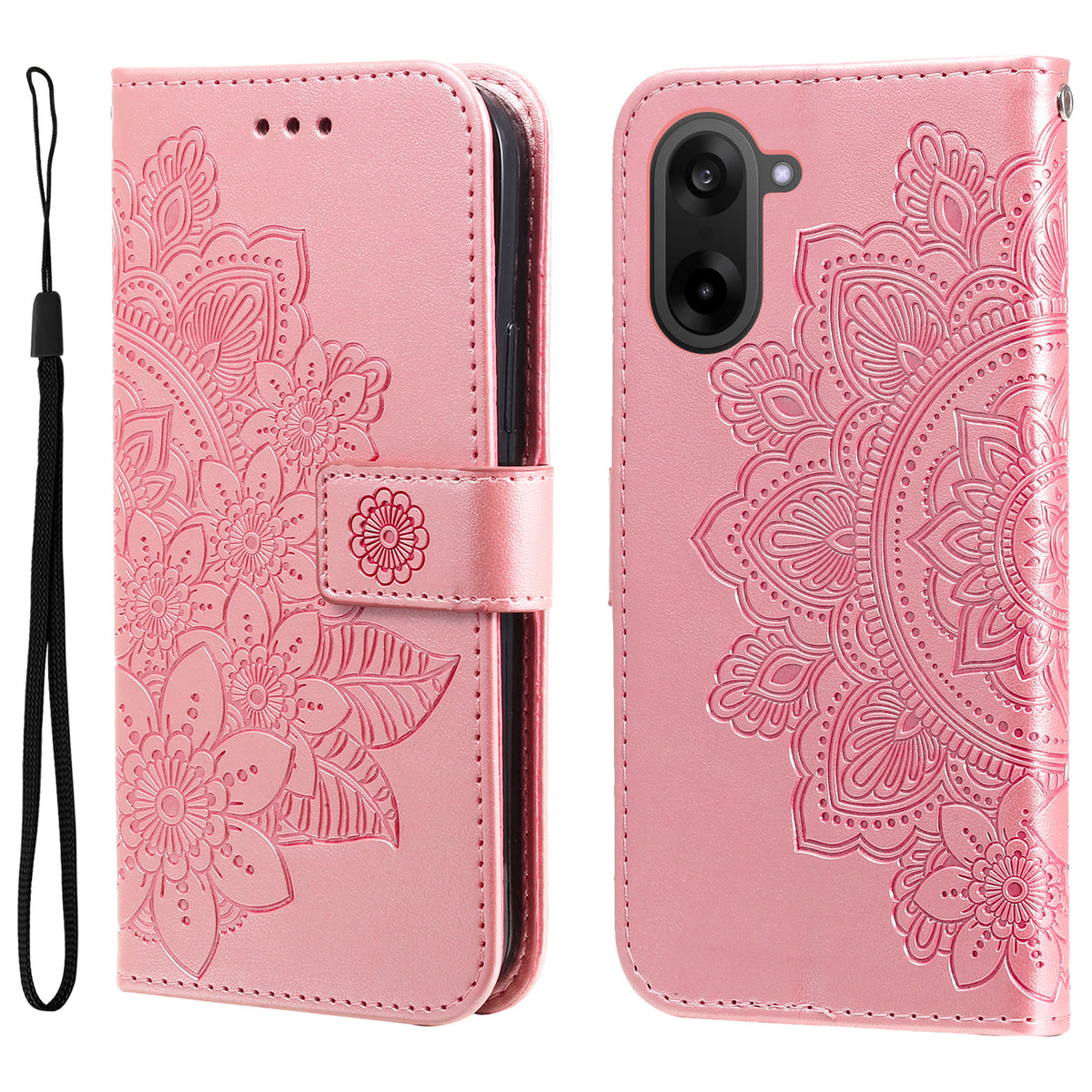OnePlus Ace 5 Racing 5G / OnePlus Nord CE5 5G skal blommönster PU-läder plånboksfodral