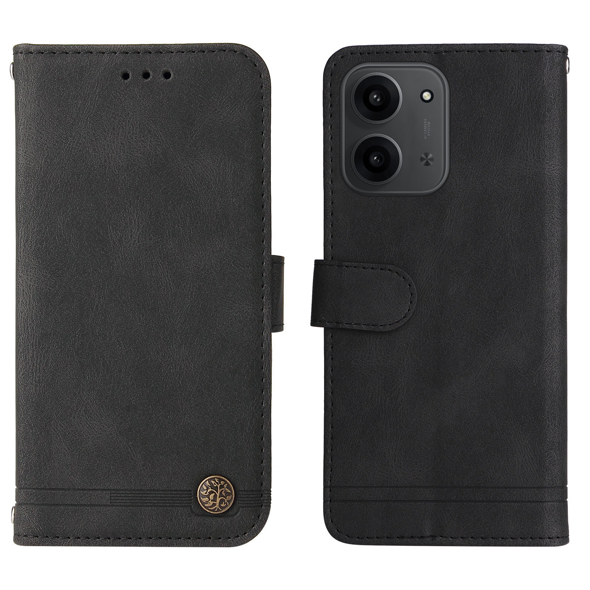 Xiaomi Redmi 15C 5G (EU) (173 mm) / 15C 4G (EU) (173 mm) lædercover med berøringsskærm, mobilcover med stativ og rem