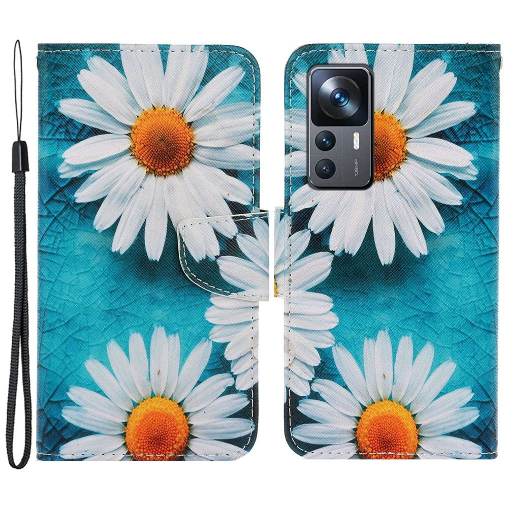 For Xiaomi 12T 5G / 12T Pro 5G / Redmi K50 Ultra 5G Cross Texture Pattern Printing Wallet Phone Cover PU Leather Stand Case