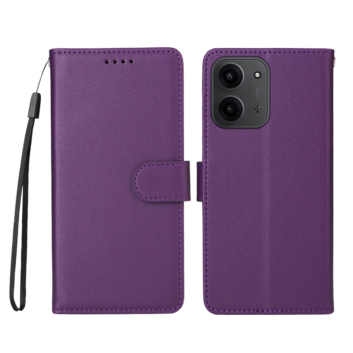 For Xiaomi Redmi 15C 5G (EU) (173mm) / 15C 4G (EU) (173mm) Case RFID Blocking 3 Card Slots PU Leather Phone Cover with Wrist Strap