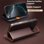 QIALINO For iPhone 17 Pro Max Wallet Case Stand Genuine Cow Leather Flip Phone Cover
