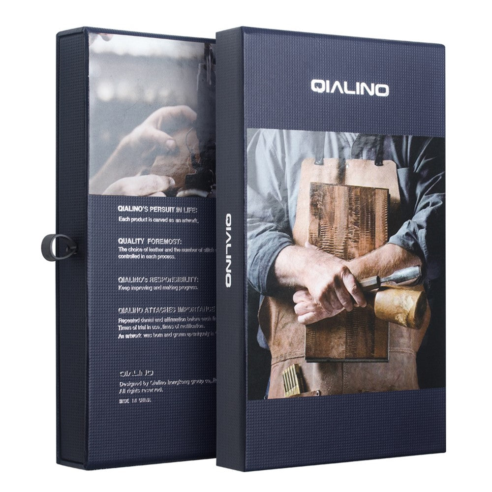 QIALINO For iPhone 17 Pro Max Wallet Case Stand Genuine Cow Leather Flip Phone Cover