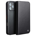 QIALINO For iPhone 17 Pro Max Wallet Case Stand Genuine Cow Leather Flip Phone Cover