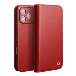 QIALINO For iPhone 17 Pro Max Wallet Case Stand Genuine Cow Leather Flip Phone Cover
