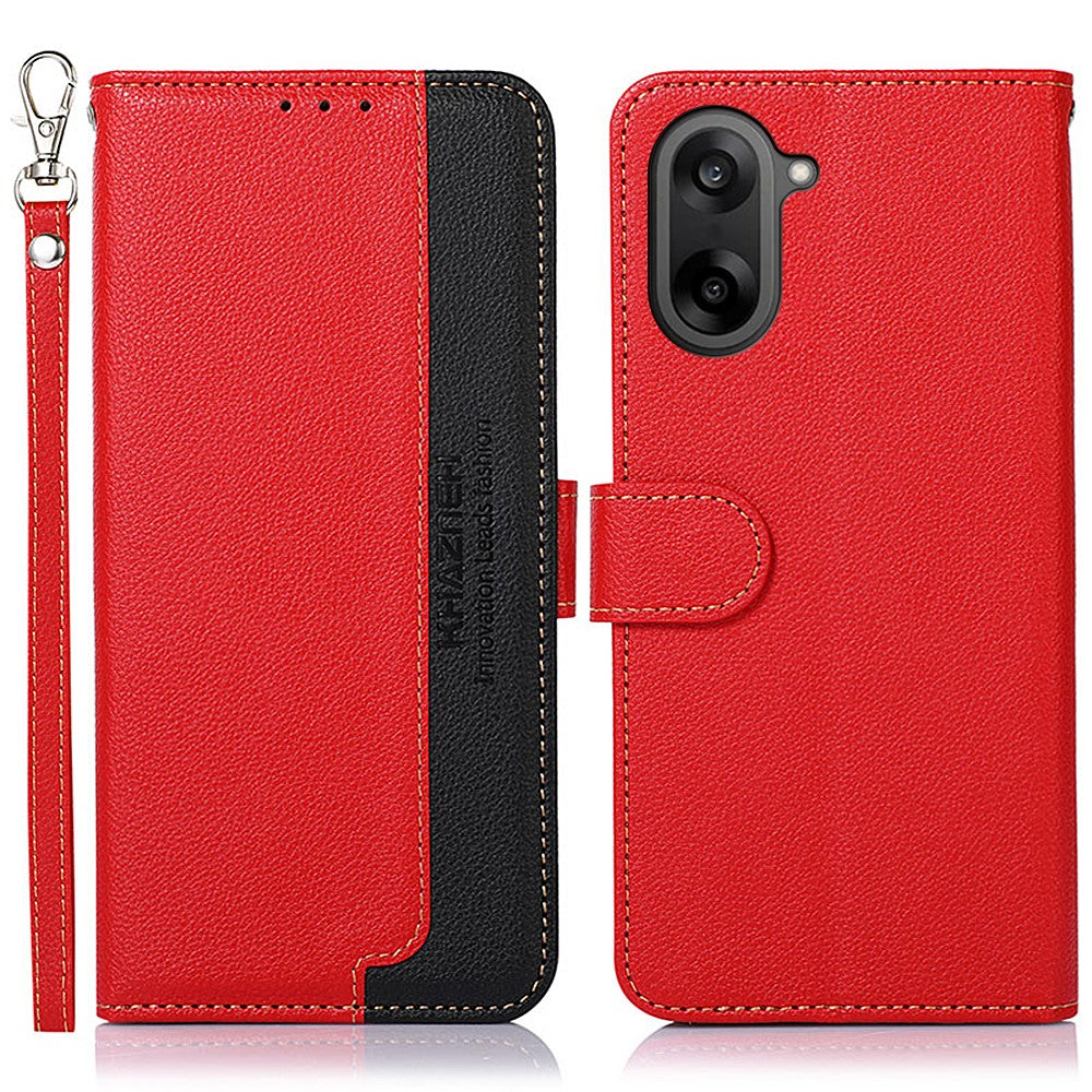 KHAZNEH For OnePlus Nord CE5 5G / Ace 5 Racing 5G Case RFID Blocking Wallet Litchi Texture PU Leather Phone Cover with Strap