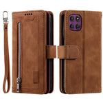 For Motorola Moto G86 5G Case 9 Card Slots Zipper Wallet PU Leather Phone Cover with Wrist Strap