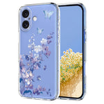 For iPhone 17 Case Butterfly Floral Pattern Printing TPU Phone Back Cover