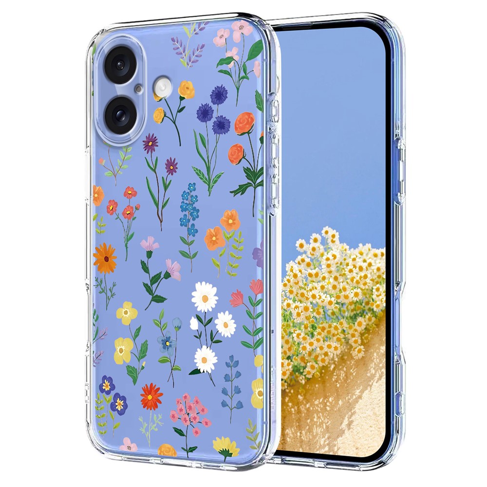 For iPhone 17 Case Butterfly Floral Pattern Printing TPU Phone Back Cover