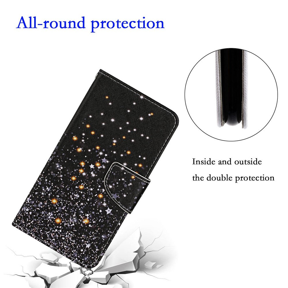 For Samsung Galaxy S23+ Cross Texture PU Leather Shockproof Phone Case Pattern Printing Wallet Stand Folio Flip Cover