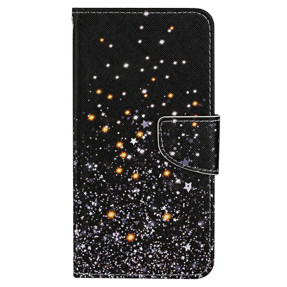 For Samsung Galaxy S23+ Cross Texture PU Leather Shockproof Phone Case Pattern Printing Wallet Stand Folio Flip Cover