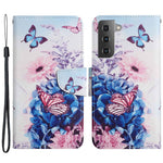 For Samsung Galaxy S23+ Cross Texture PU Leather Shockproof Phone Case Pattern Printing Wallet Stand Folio Flip Cover