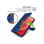 Samsung Galaxy A05 4G-skal i läder med plånboksfodral och magnetiskt spänne i stråhatt.