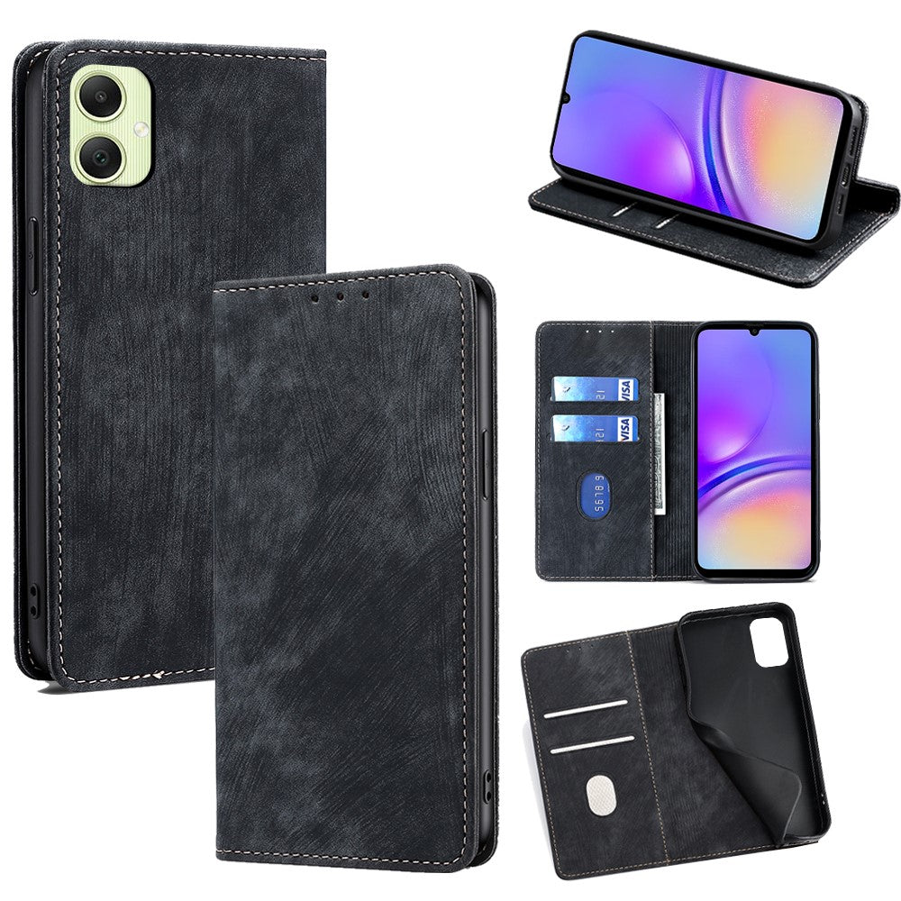 Samsung Galaxy A05 4G-skal RFID-blockerande plånbok, vikbart stativ, läderfodral