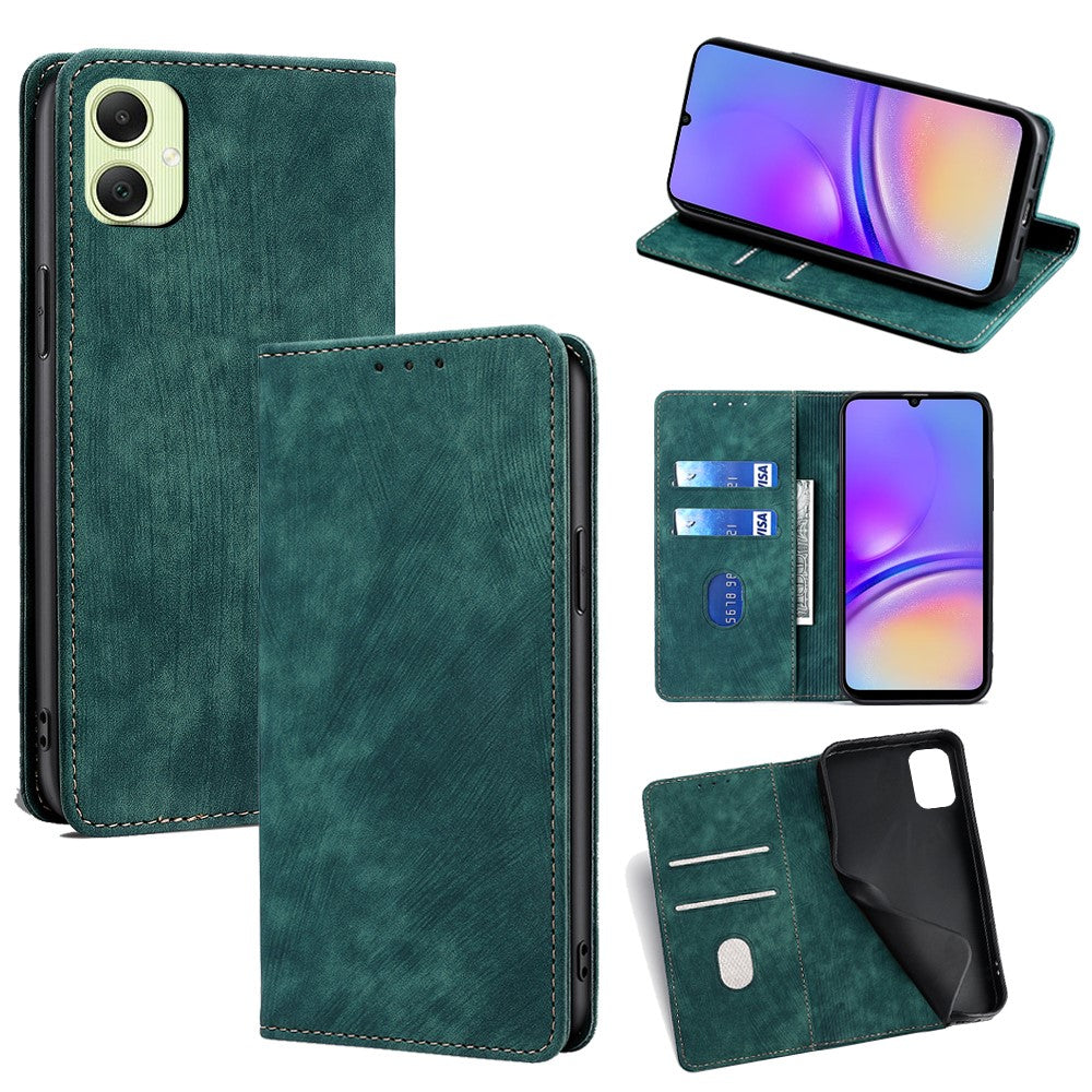 Samsung Galaxy A05 4G-skal RFID-blockerande plånbok, vikbart stativ, läderfodral