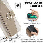 For Samsung Galaxy A36 5G Case Mirror Wallet Leather Phone Cover with Chain Shoulder Strap