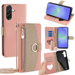 For Samsung Galaxy A36 5G Case Mirror Wallet Leather Phone Cover with Chain Shoulder Strap