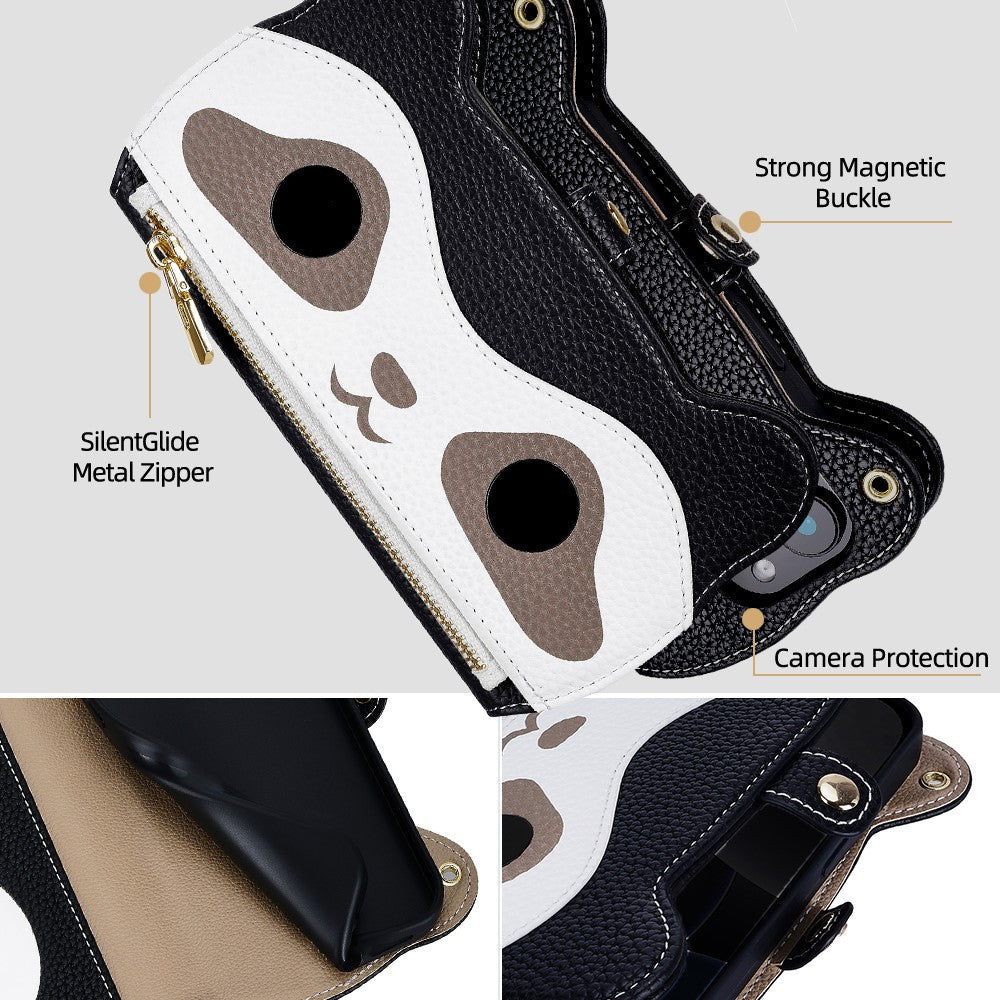 Til Samsung Galaxy A36 5G Etui Sødt Vaskebjørnsdesign PU Læder Telefoncover med Håndledsrem
