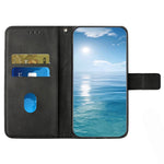 For Samsung Galaxy S23+ Drop-proof Line Imprinting Phone Case Solid Color PU Leather Magnetic Clasp Wallet Stand Flip Cover with Strap