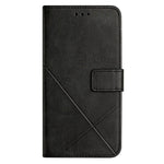 For Samsung Galaxy S23+ Drop-proof Line Imprinting Phone Case Solid Color PU Leather Magnetic Clasp Wallet Stand Flip Cover with Strap