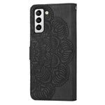 For Samsung Galaxy S23+ Mandala Flower Imprinted Folio Flip Phone Case PU Leather Stand Wallet Cover with Strap