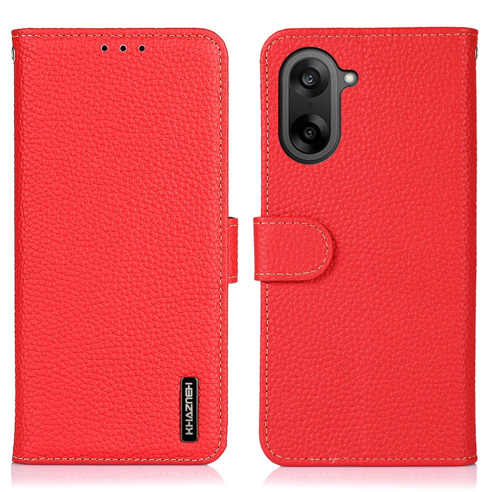 KHAZNEH For OnePlus Nord CE5 5G / Ace 5 Racing 5G Case Genuine Cow Leather Flip Phone Cover